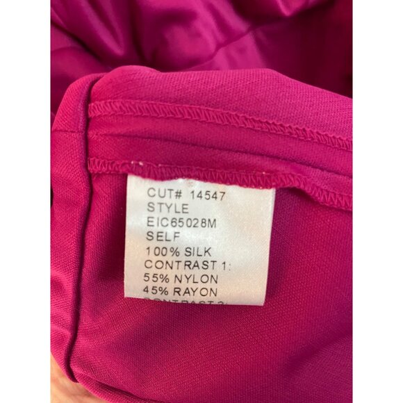 Tadashi Shoji Collection Pink Silk Halter Dress Beaded Sequin Lace Lined Fuchsia - Picture 5 of 6